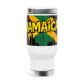 Jamaica Flag Stainless Steel Travel Mug – 14oz Insulated Coffee Tumbler with Handle