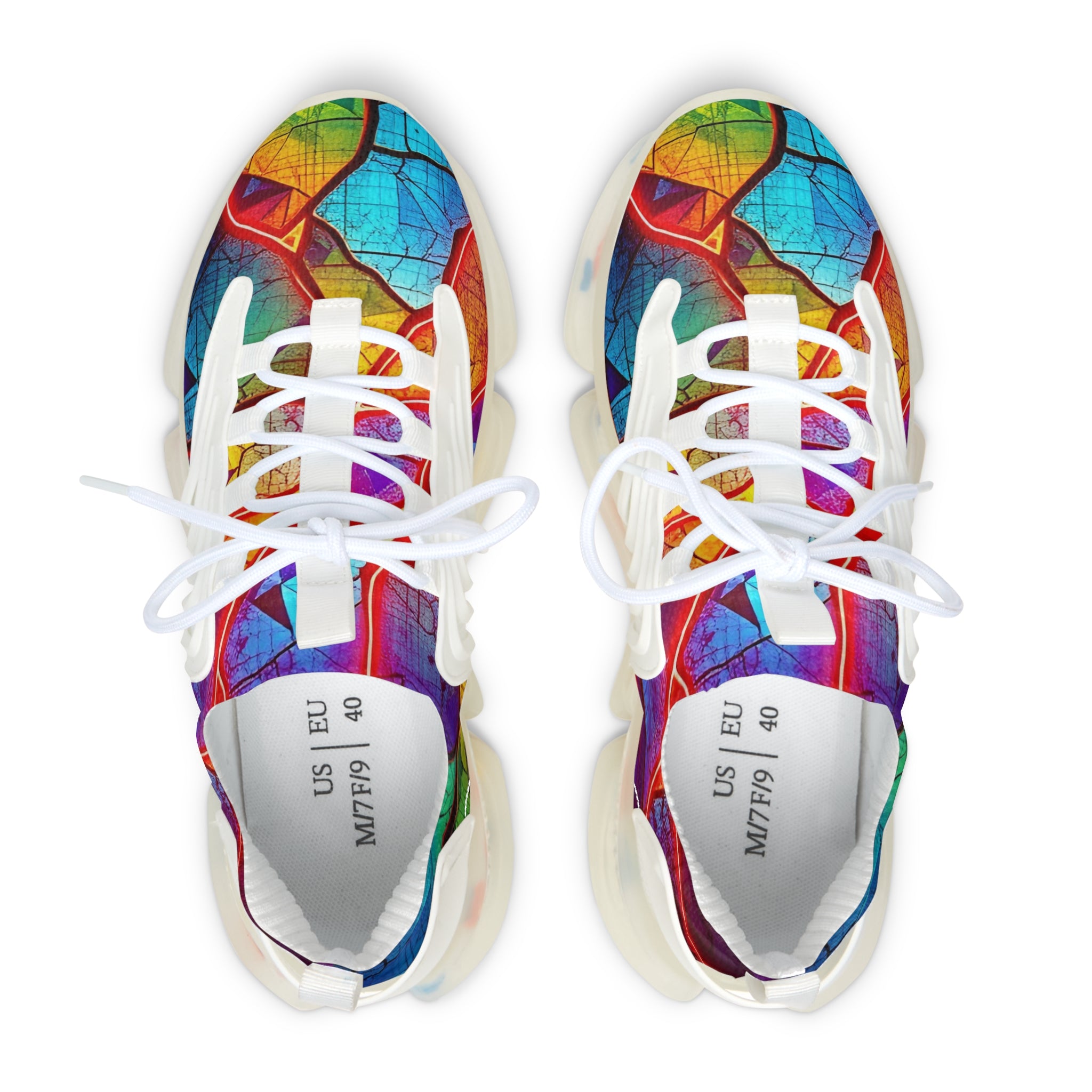 Women’s Mesh Sneakers — Vibrant Stained-Glass Athletic Shoes