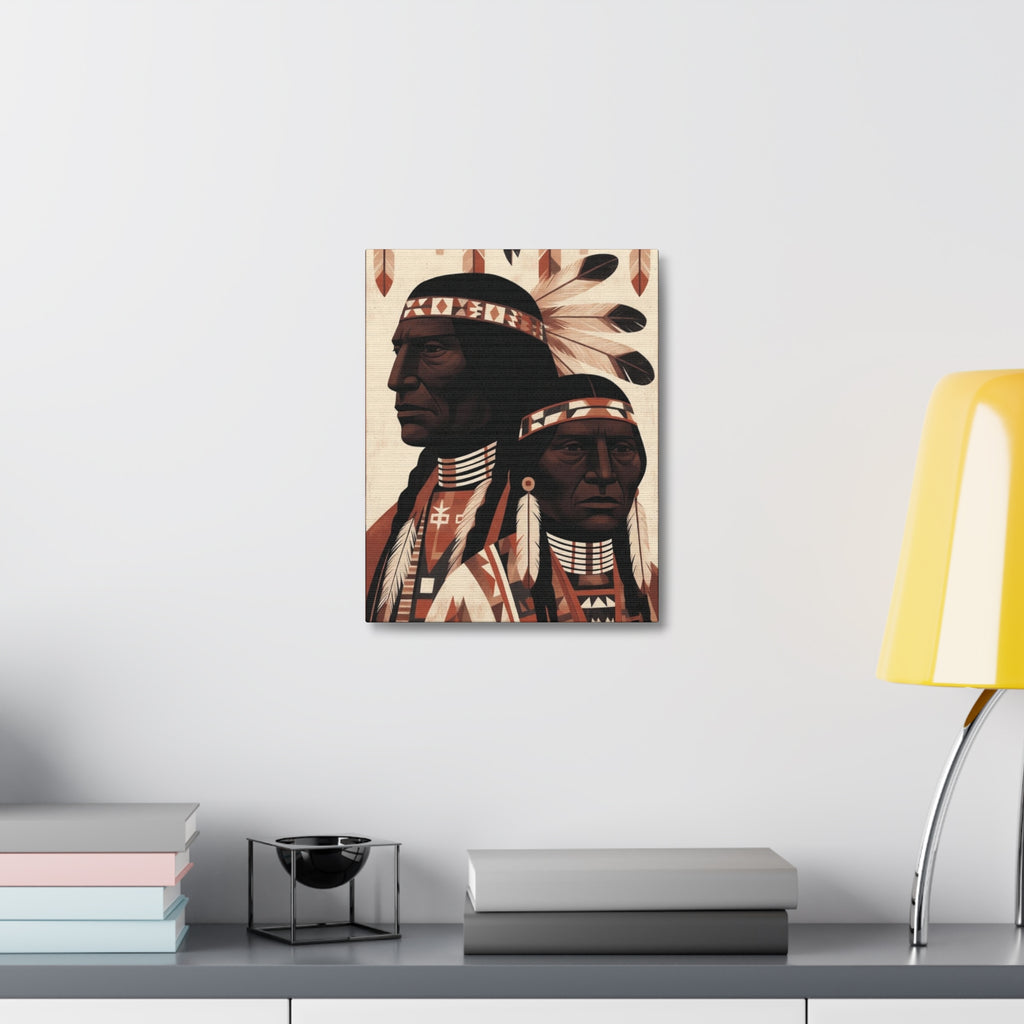 Aboriginal American Chiefs Portrait Stretched Canvas