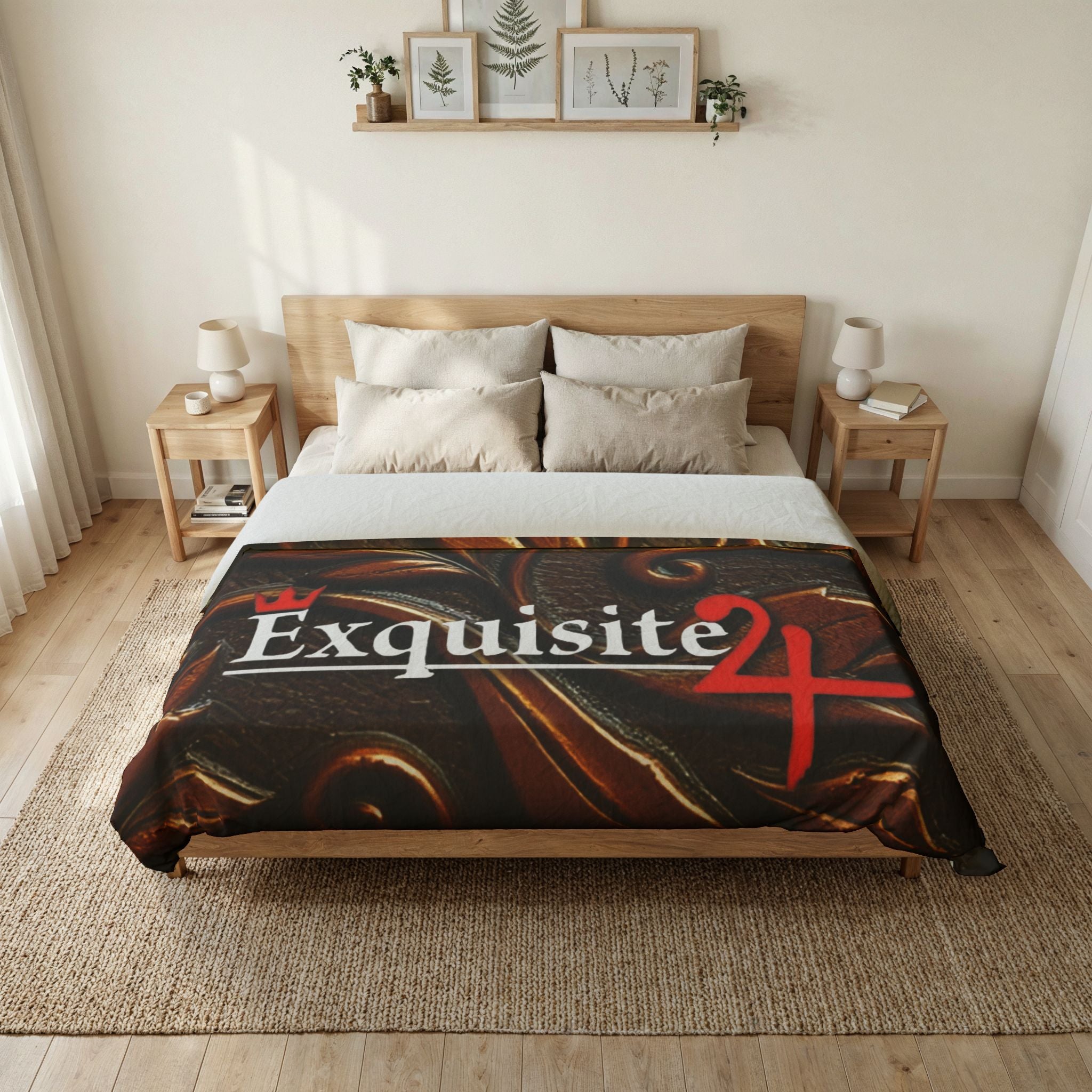 Exquisite 24 Brown Embossed Leaf Cotton Duvet Cover