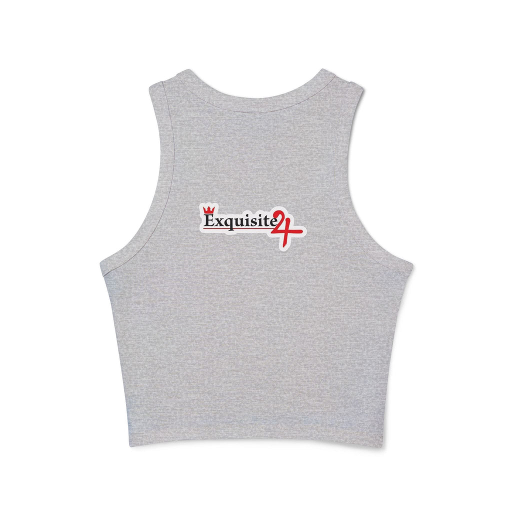 Racer Tank - '"Champions Are Made In The Gym" Pink Graphic Crop