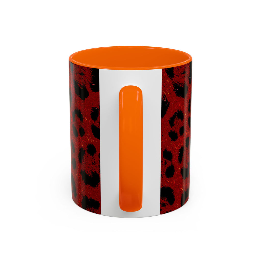 Red Leopard Print Accent Coffee Mug (11/15oz)