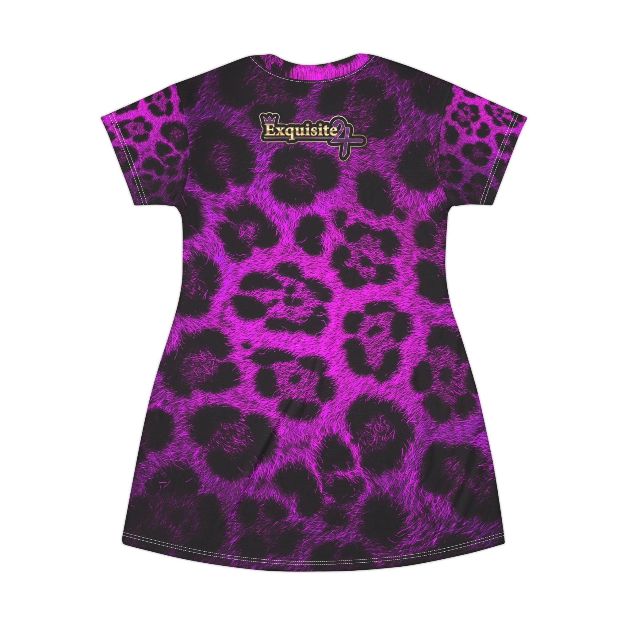 Leopard Grillz T-Shirt Dress — Purple Leopard