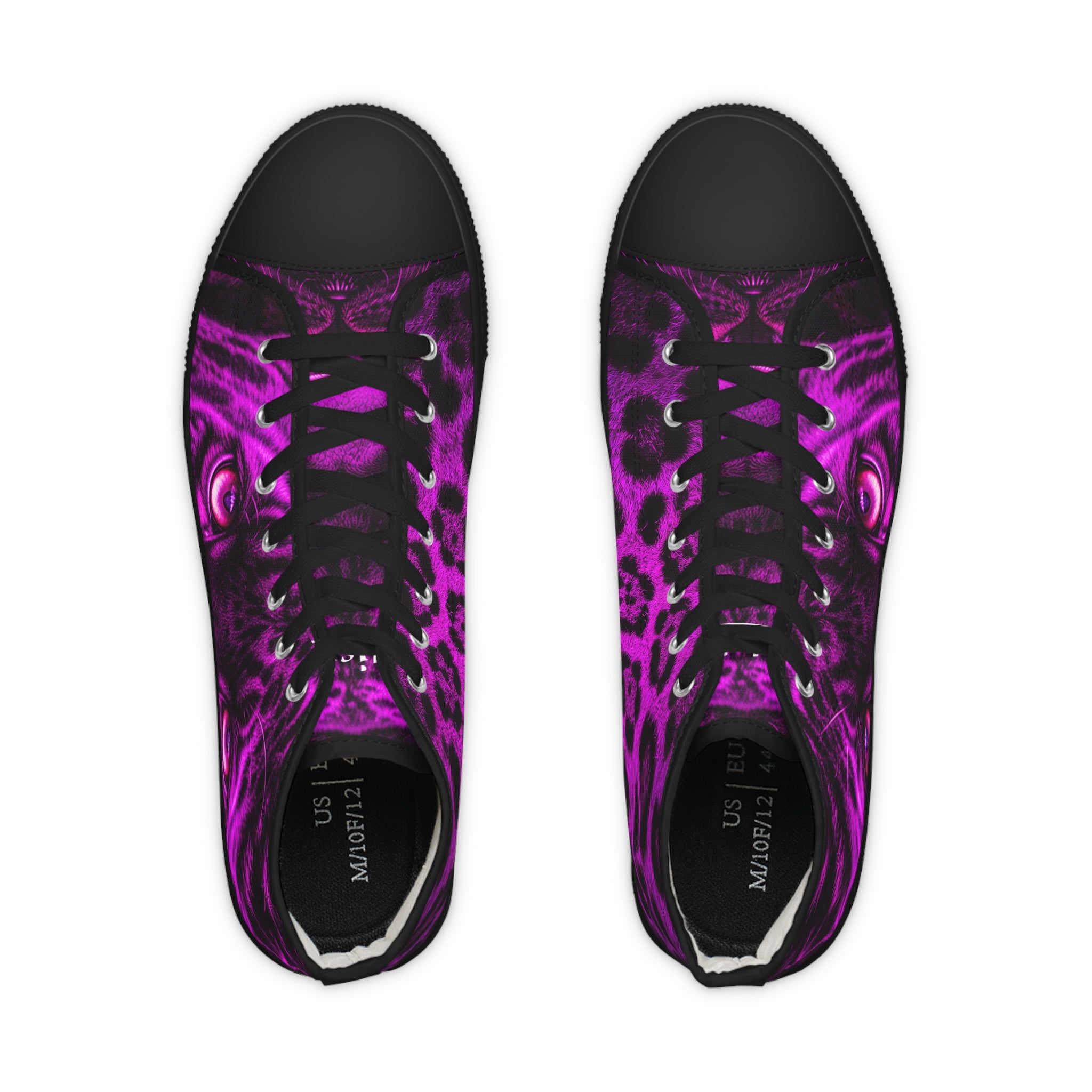 Purple Psychedelic Cat-Eye High Top Sneakers