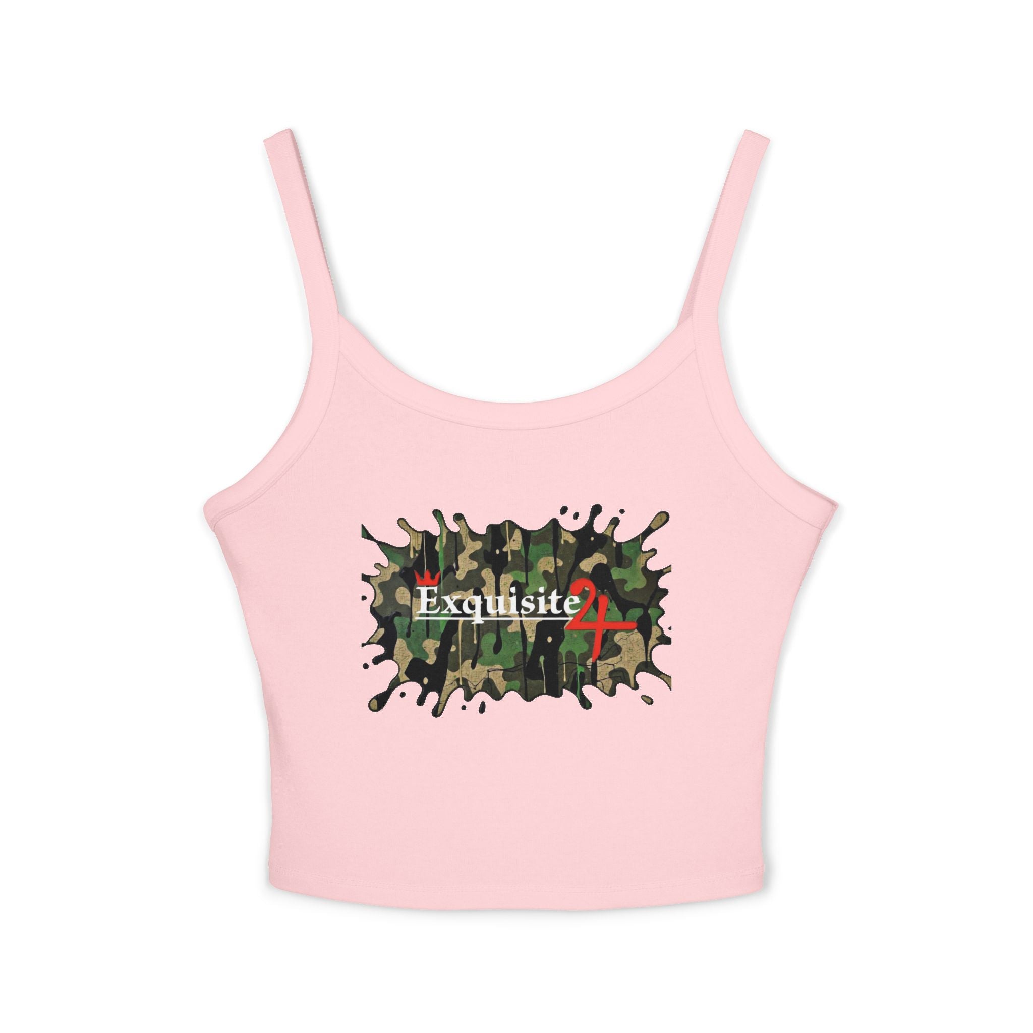 Women's Cami Tank Top — 'Exquisite 24' Camo Logo Crop Tank