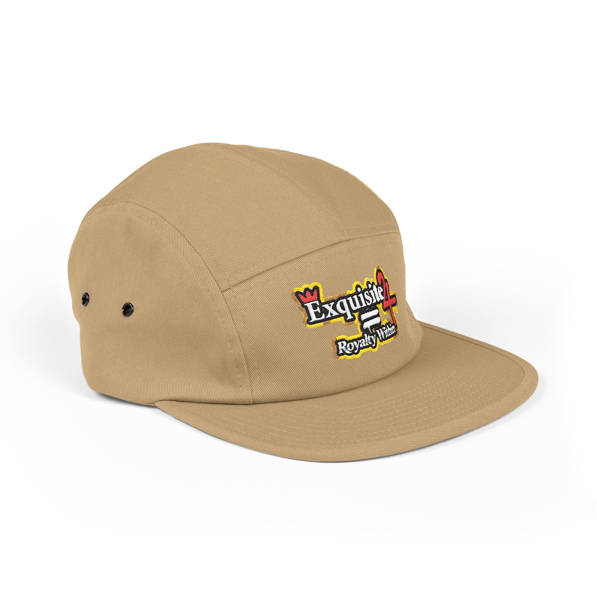 Embroidered 5-Panel Cap — 'Exquisite 24' Logo Streetwear Hat