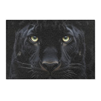 Black Panther Area Rug — Realistic Panther Face Decorative Accent Rug