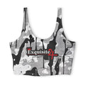Camo 'Exquisite 24' Sports Bra — Black & Gray All-Over Print