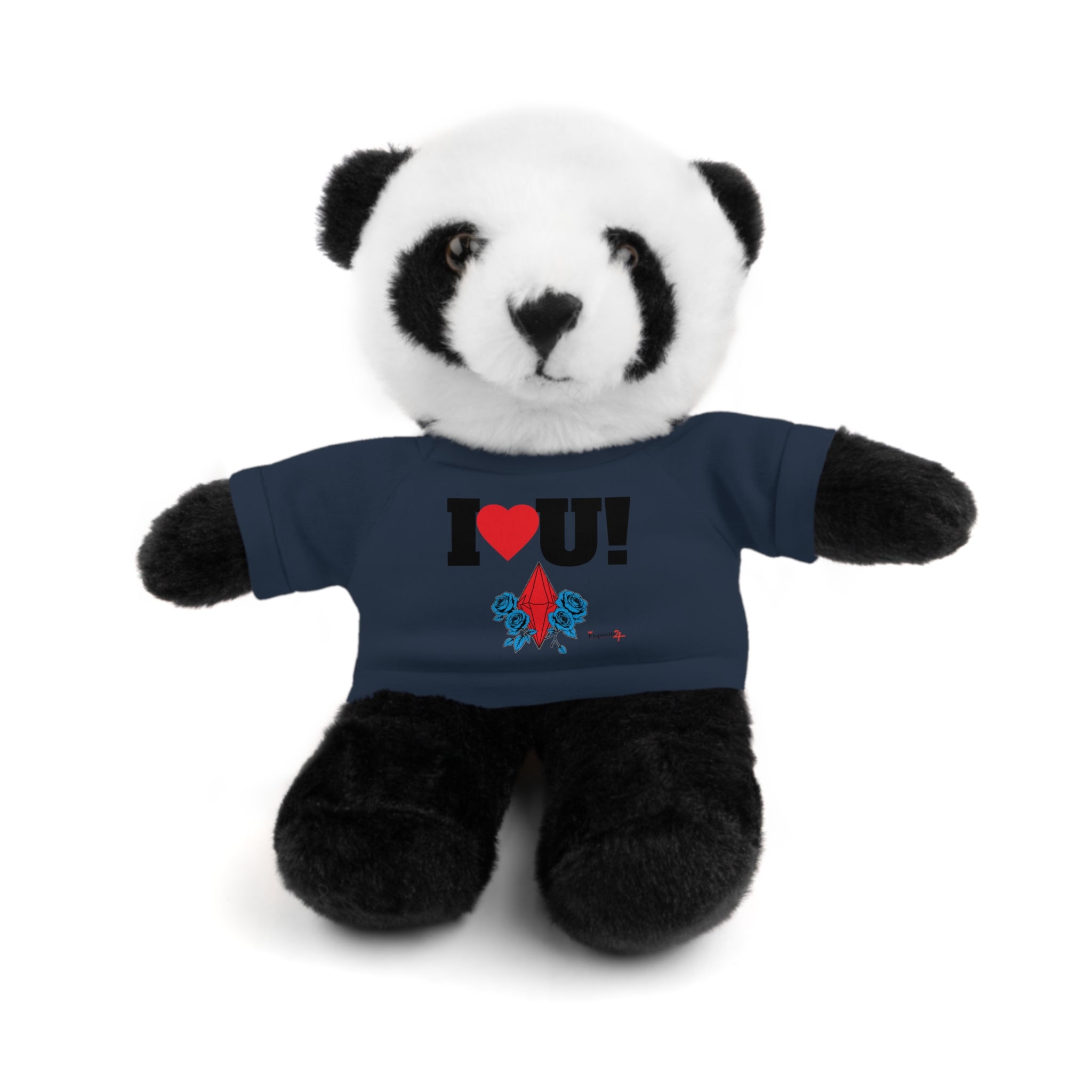 Plush Bear with Branded Tee – Red Diamond and Blue Roses Teddy