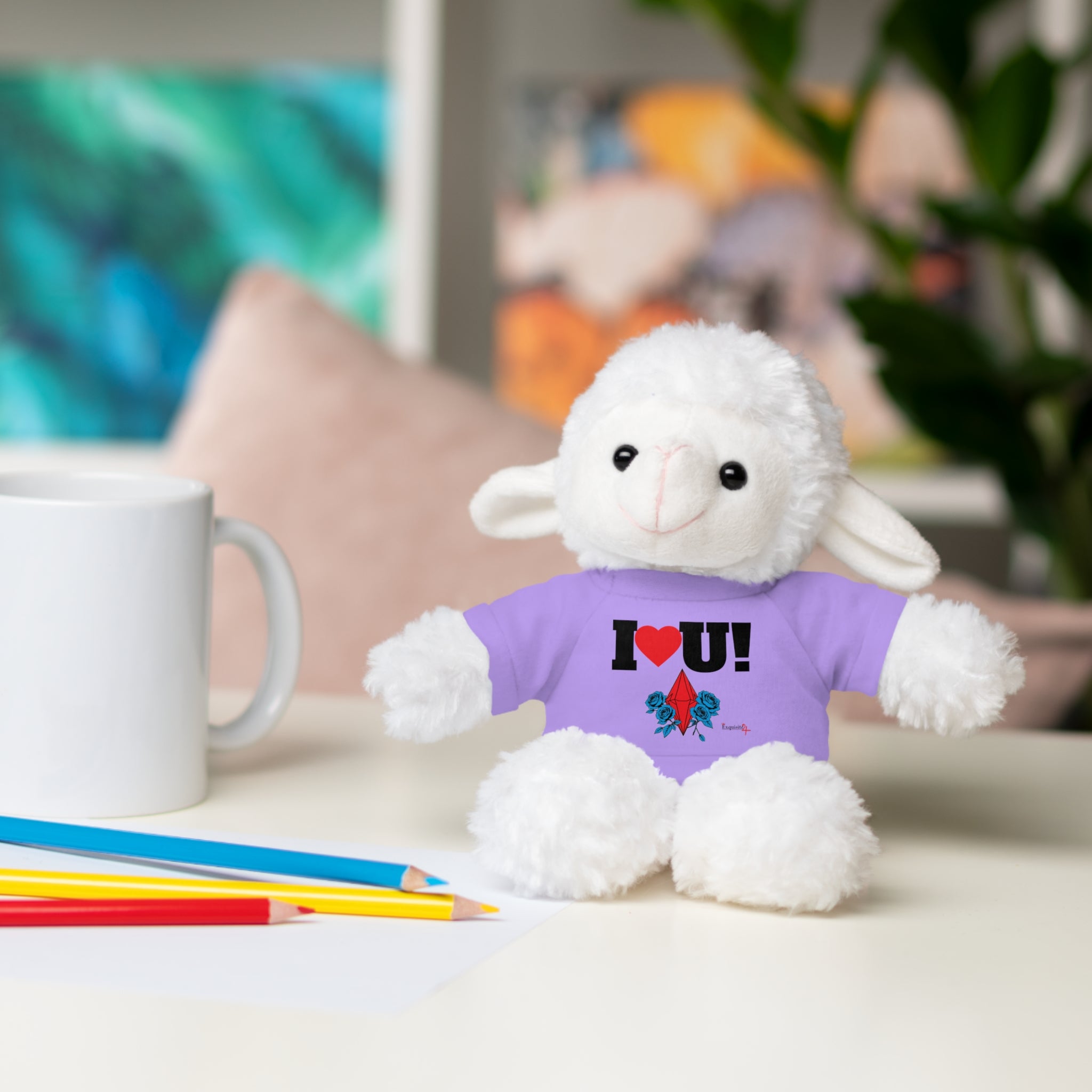 Plush Bear with Branded Tee – Red Diamond and Blue Roses Teddy