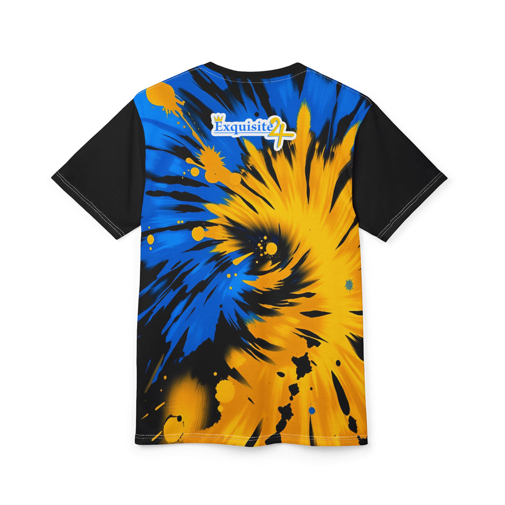 Exquisite 24 Tie-Dye Blue & Yellow Swirl Tee