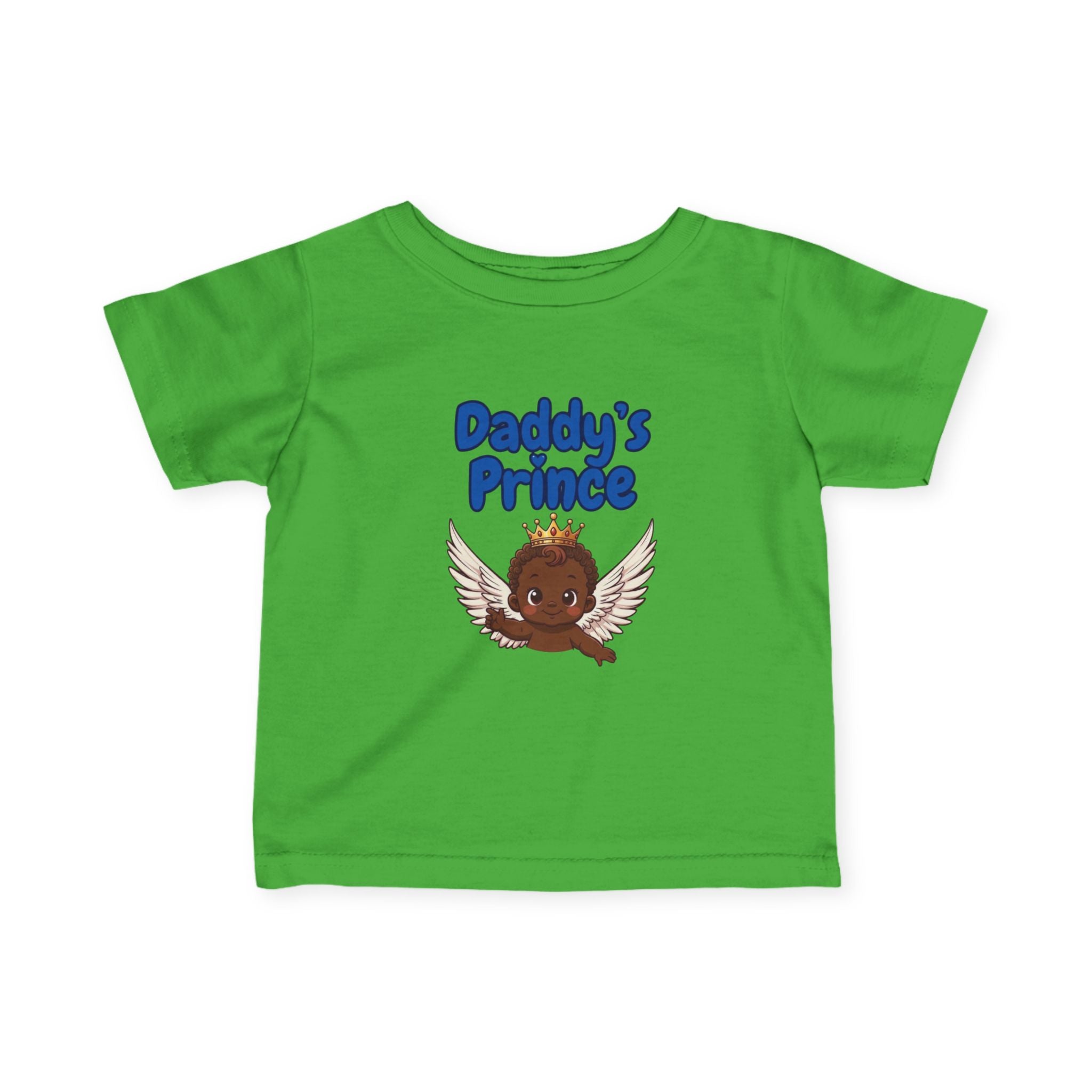 Infant Tee — "Daddy's Prince" Baby T‑Shirt with Crowned Angel Design