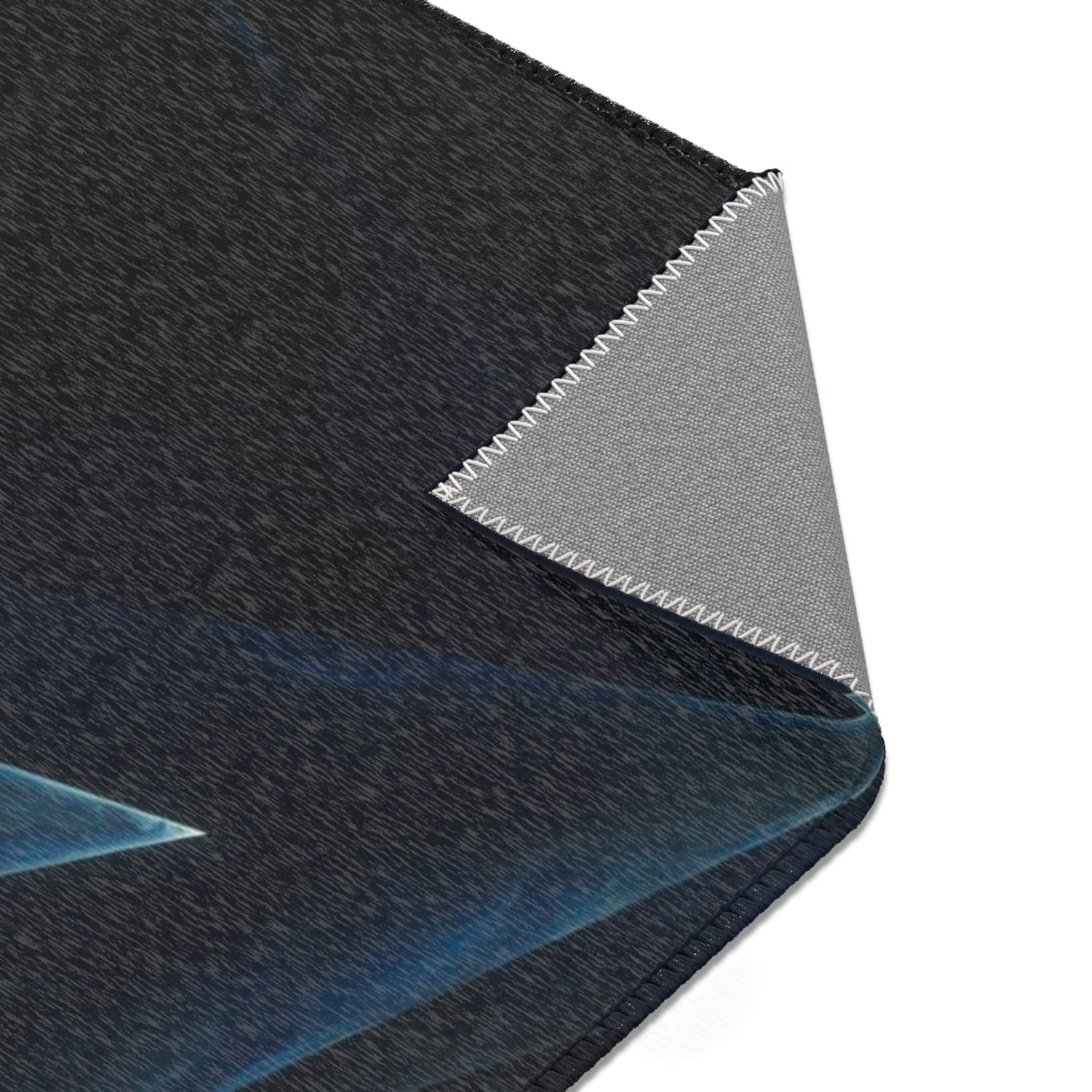 Geometric Blue Triangle Area Rug — Modern Abstract Accent Rug for Living Room & Bedroom