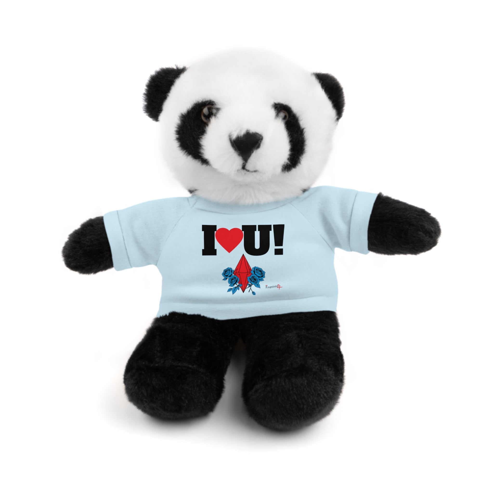 Plush Bear with Branded Tee – Red Diamond and Blue Roses Teddy