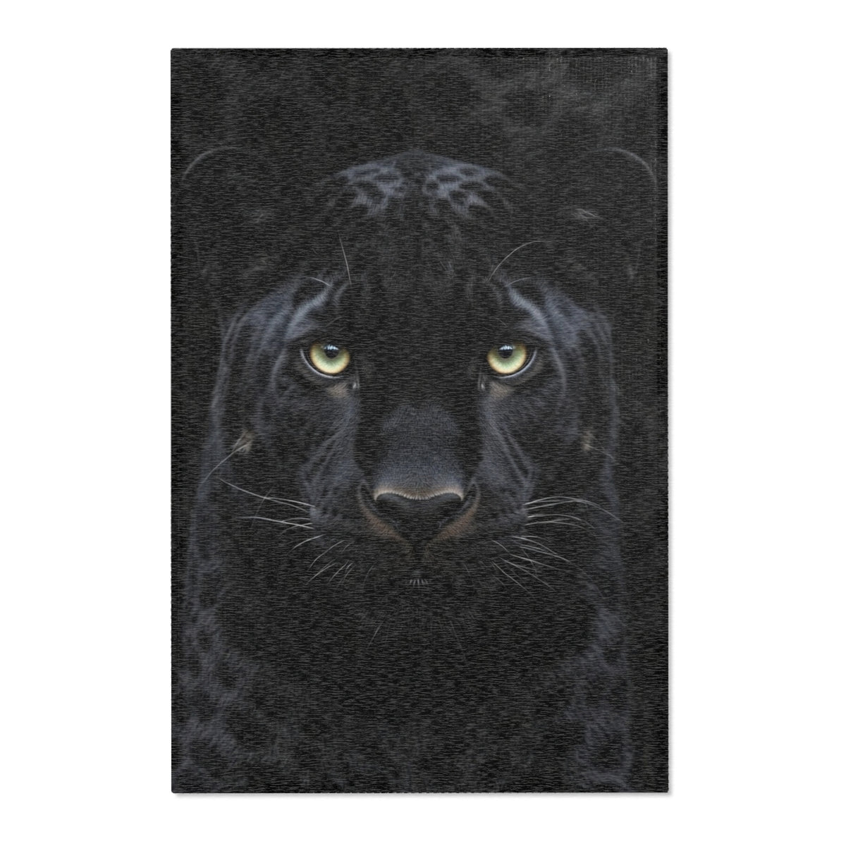 Black Panther Area Rug — Realistic Panther Face Decorative Accent Rug