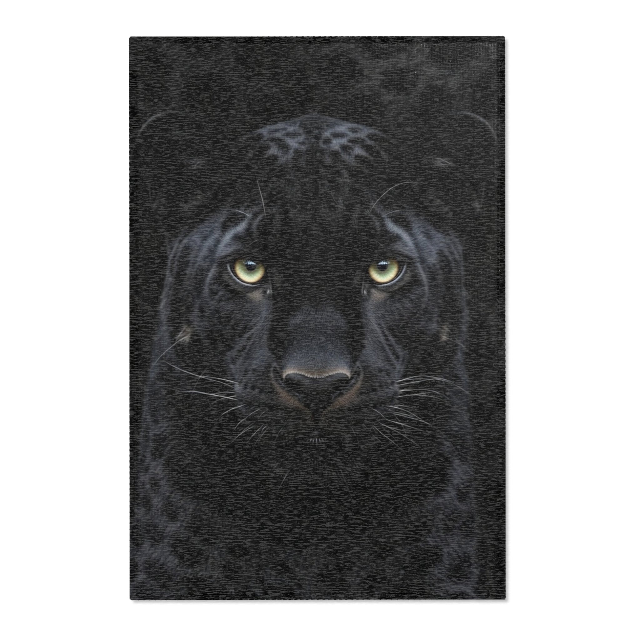 Black Panther Area Rug — Realistic Panther Face Decorative Accent Rug