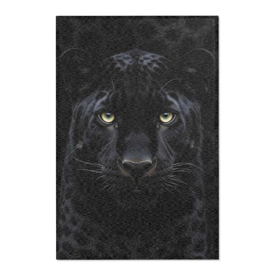 Black Panther Area Rug — Realistic Panther Face Decorative Accent Rug
