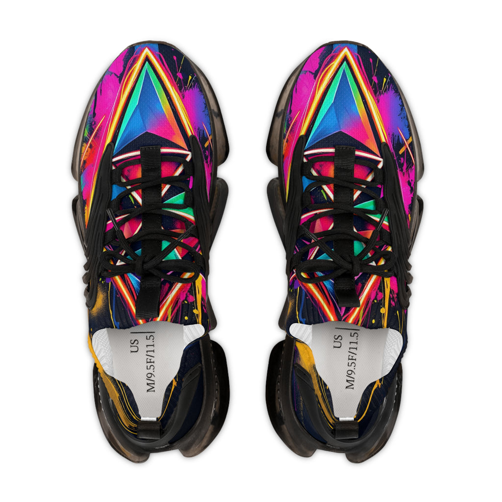 Men's Mesh Sneakers — Neon Abstract Galaxy Athletic Shoes