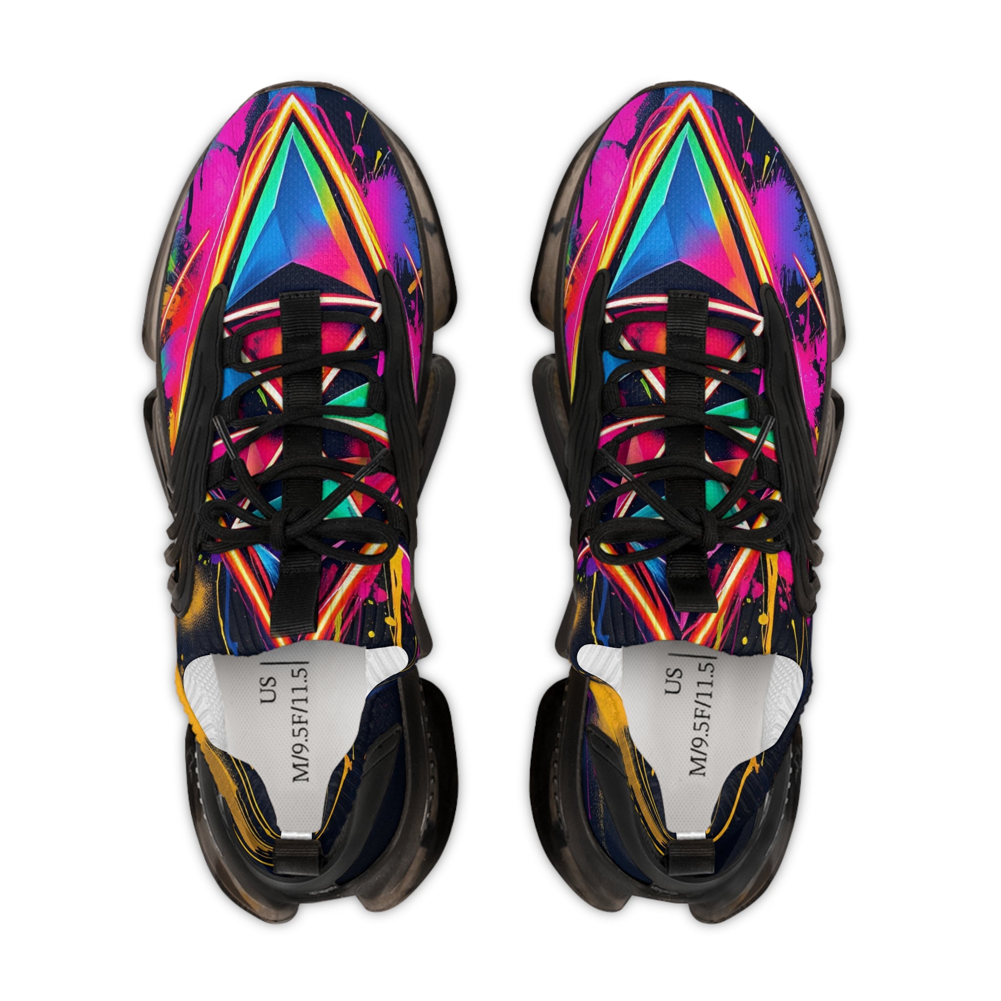 Men's Mesh Sneakers — Neon Abstract Galaxy Athletic Shoes