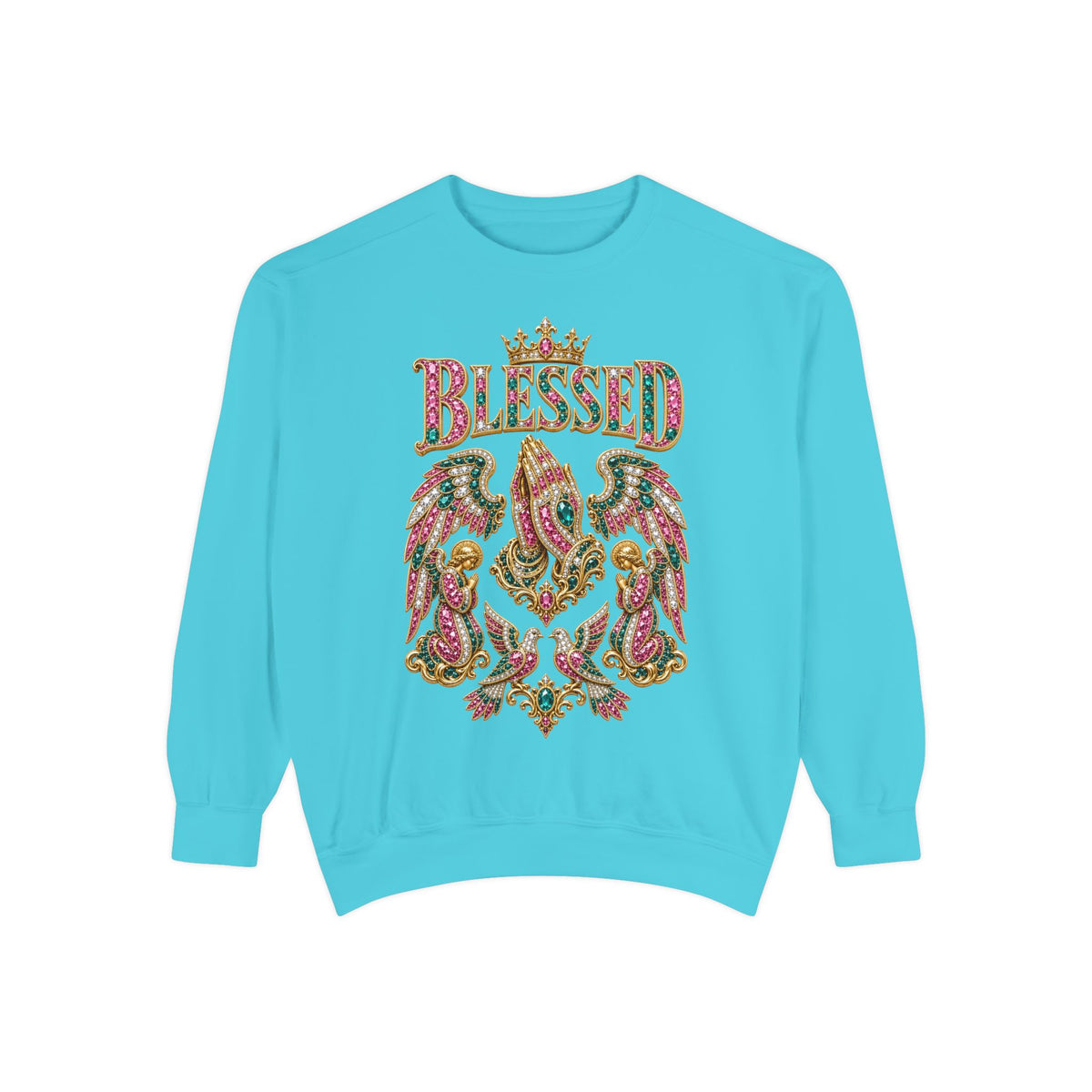 "BLESSED" Floral Angel Women's Sweatshirt