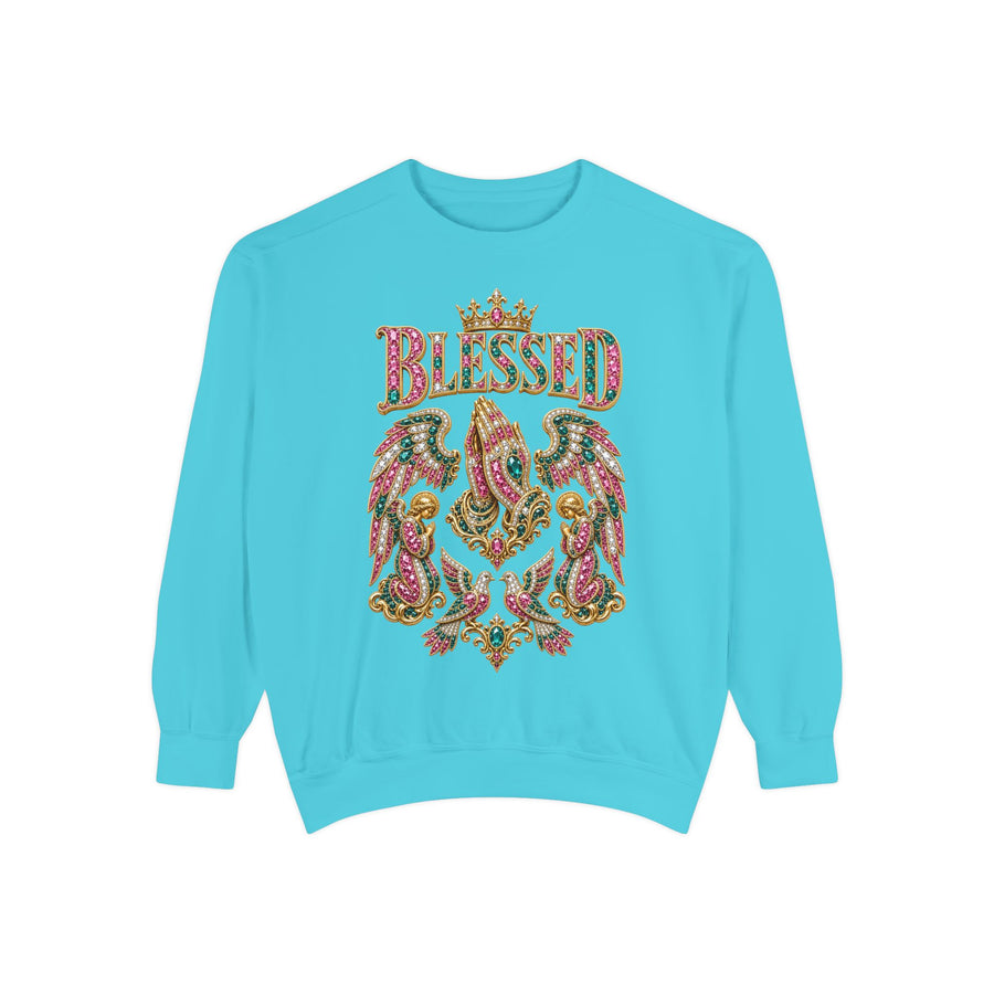 "BLESSED" Floral Angel Women's Sweatshirt