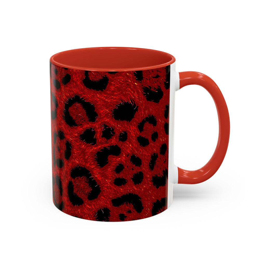Red Leopard Print Accent Coffee Mug (11/15oz)