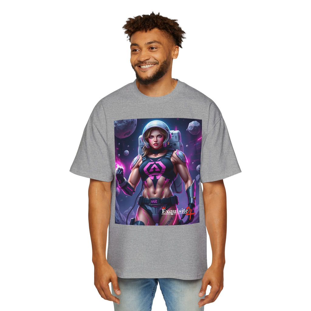 Astronaut Warrior Graphic Tee — Men's Sci‑Fi Space Gamer Oversized Shirt