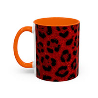 Red Leopard Print Accent Coffee Mug (11/15oz)