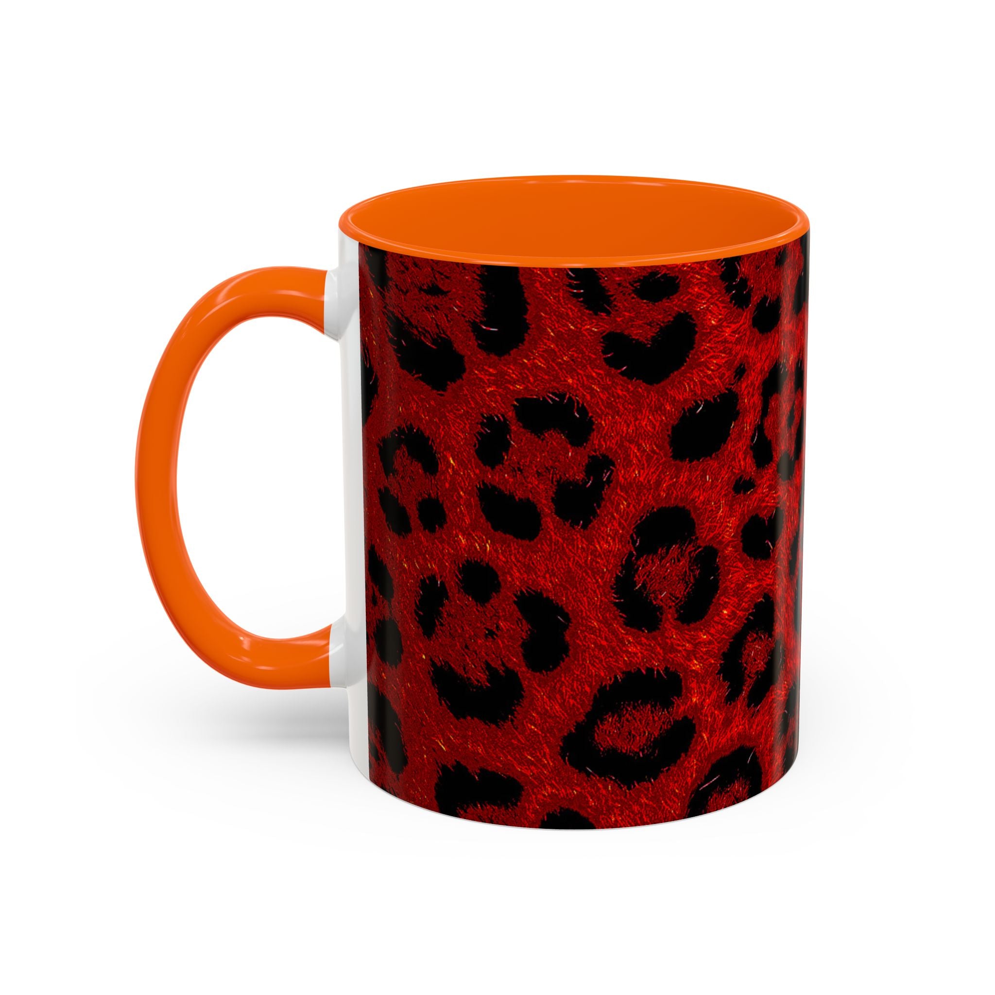 Red Leopard Print Accent Coffee Mug (11/15oz)