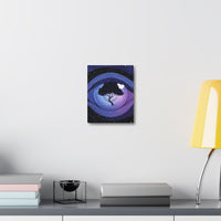 Night Tree Stretched Canvas Wall Art — Mystical Purple Galaxy Eye Design