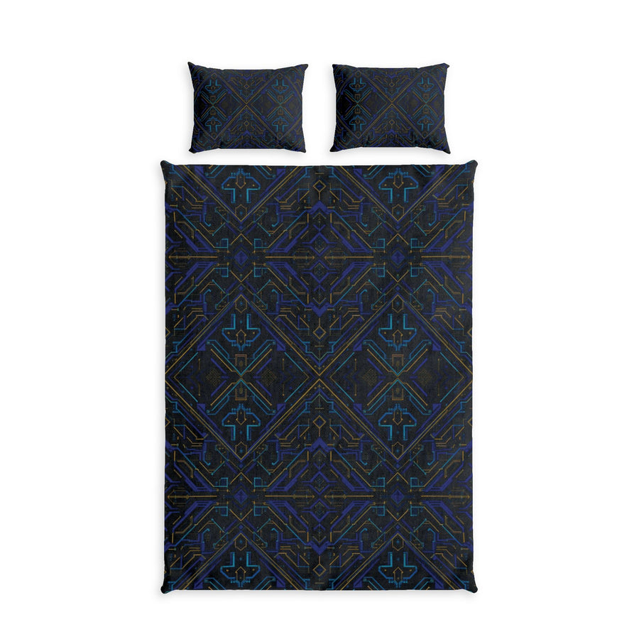Dark Geometric Cotton Duvet Cover Set