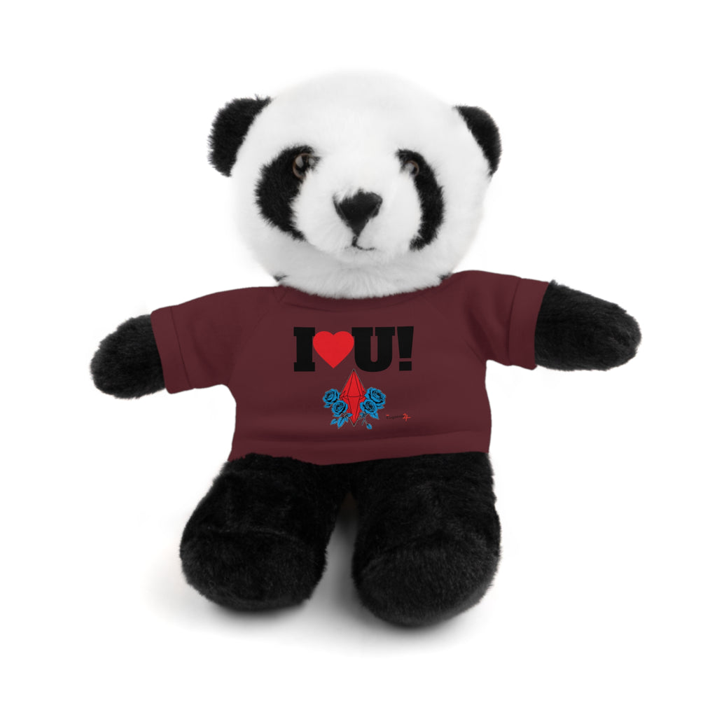 Plush Bear with Branded Tee – Red Diamond and Blue Roses Teddy