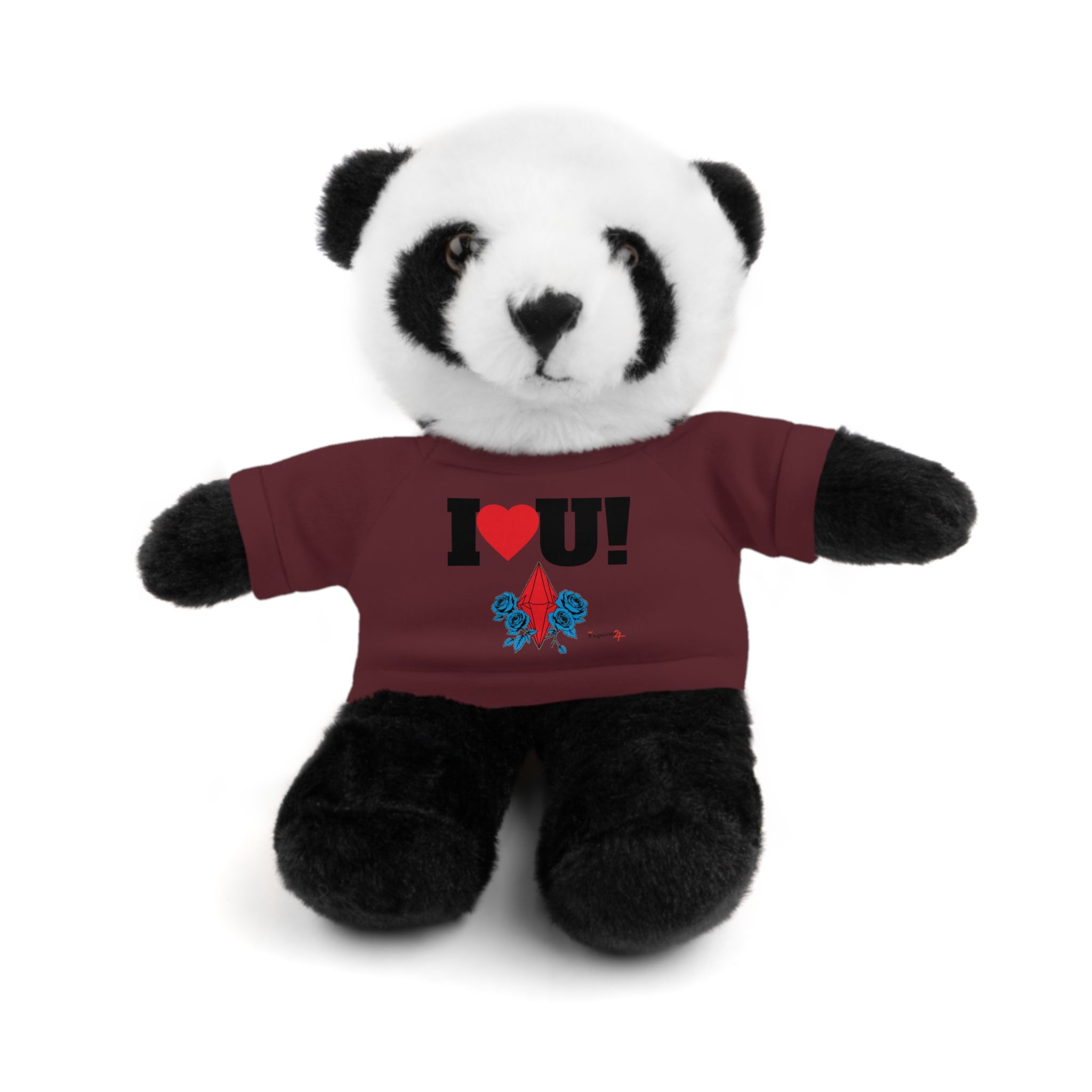 Plush Bear with Branded Tee – Red Diamond and Blue Roses Teddy