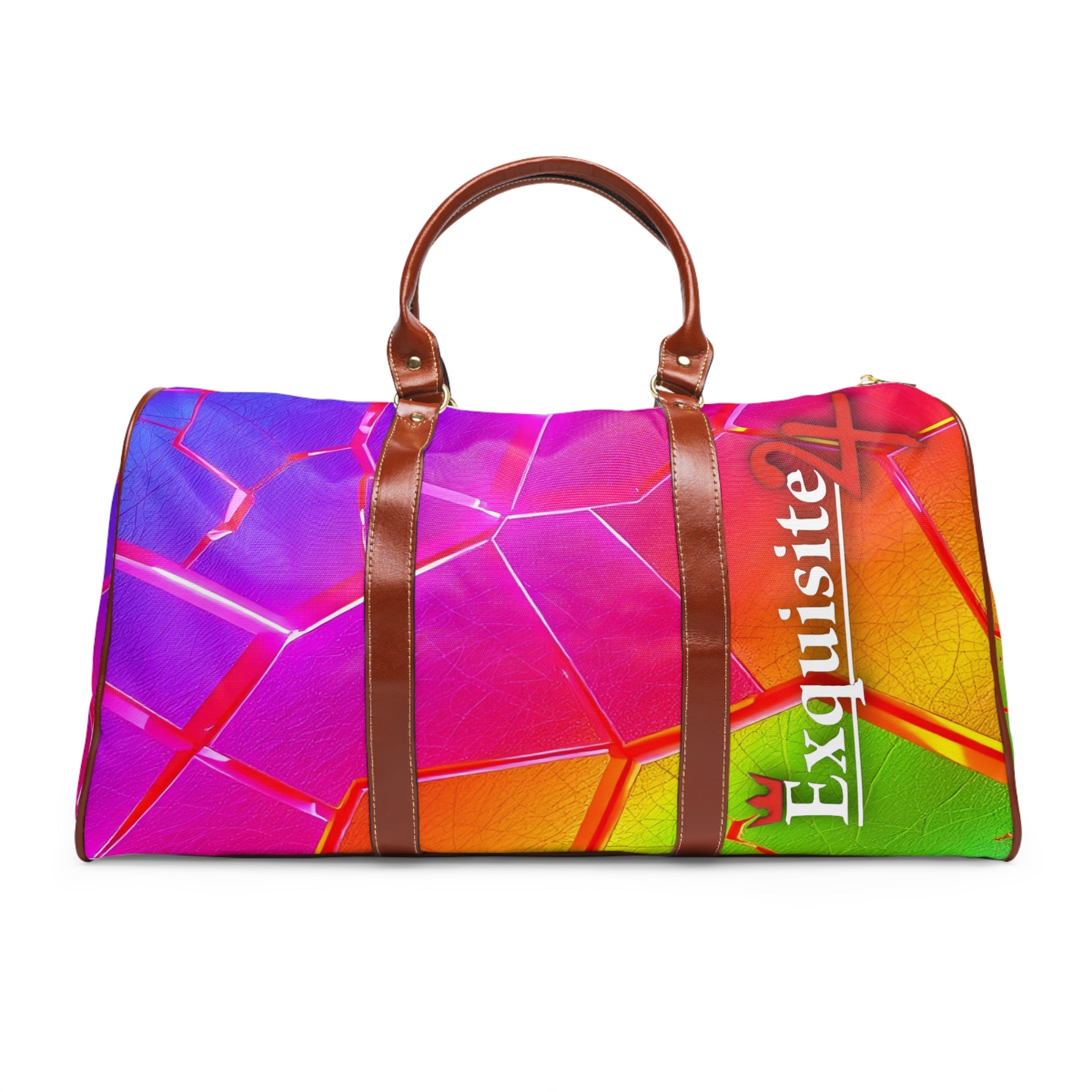 Exquisite 24 Vibrant Mosaic Waterproof Travel Bag — Colorful Geometric Duffle