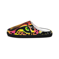 Men's Leopard Art Indoor Slippers — Colorful Neon Jungle Print