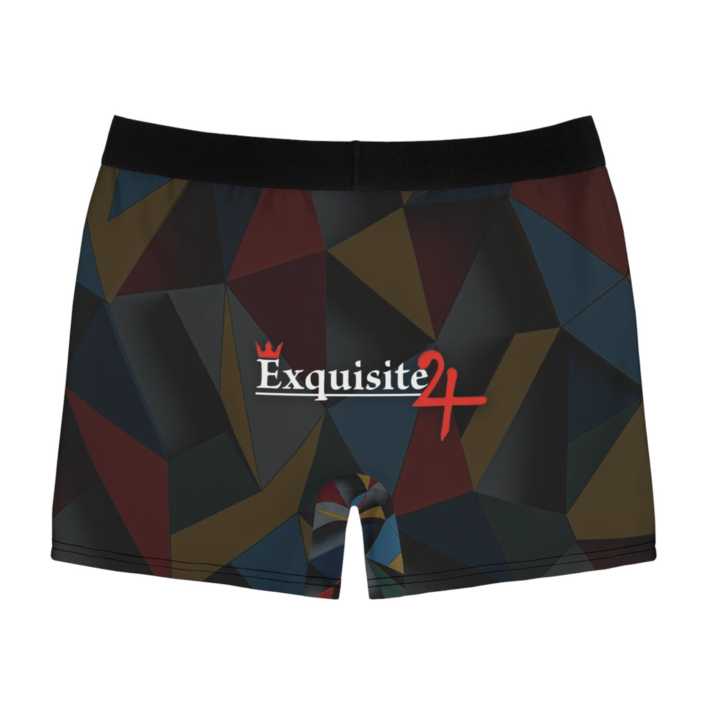Geometric Color-Block Boxer Briefs — Exquisite Logo All-Over Print