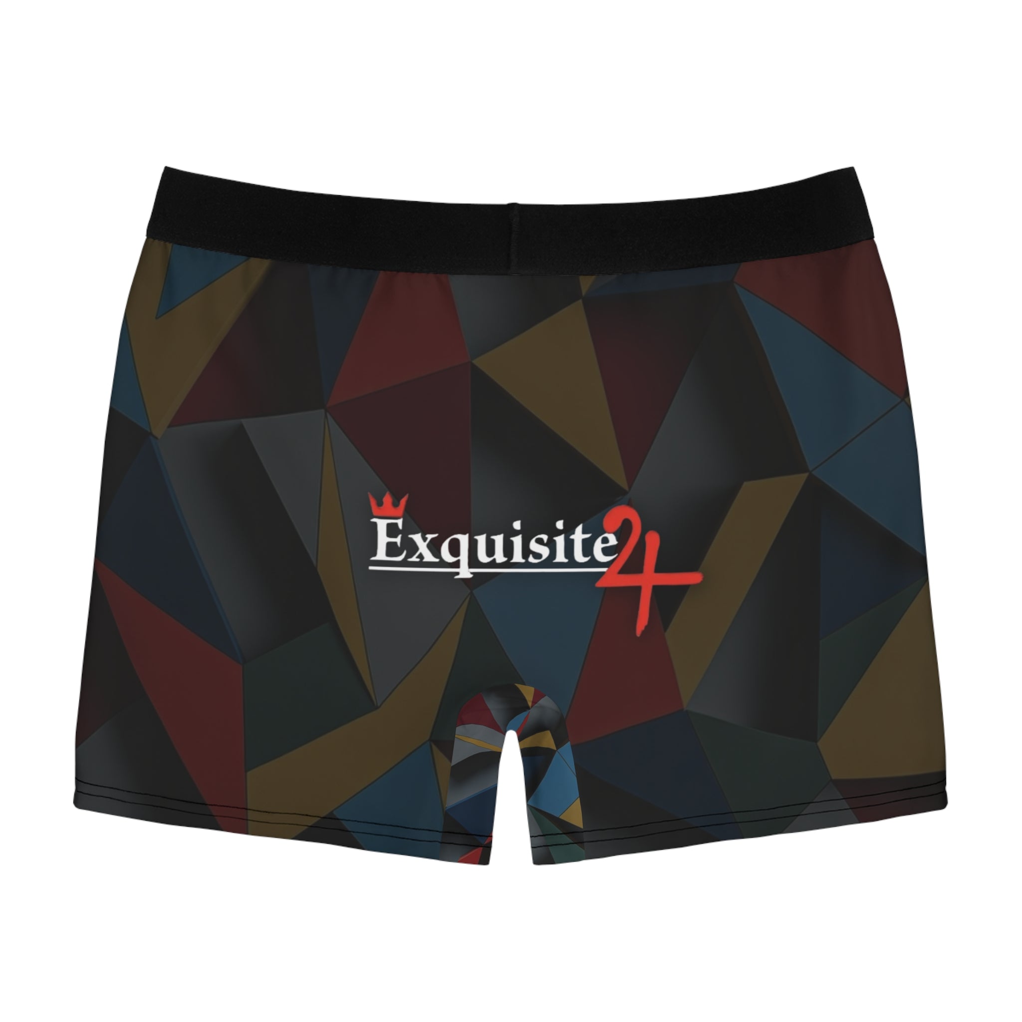 Geometric Color-Block Boxer Briefs — Exquisite Logo All-Over Print