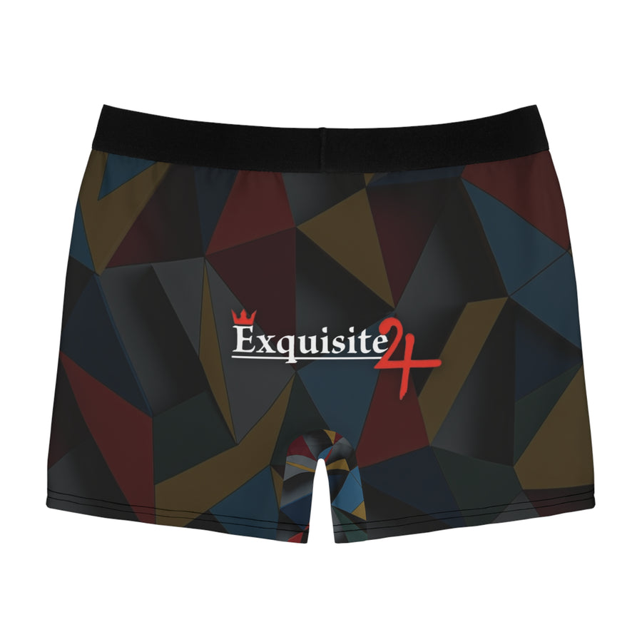 Geometric Color-Block Boxer Briefs — Exquisite Logo All-Over Print