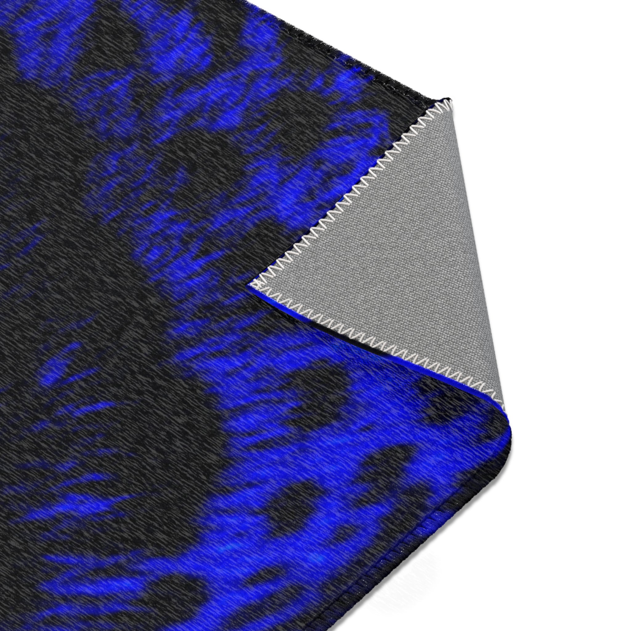 Blue Leopard Area Rug – Bold Neon Leopard Accent Rug for Living Room, Bedroom & Game Room