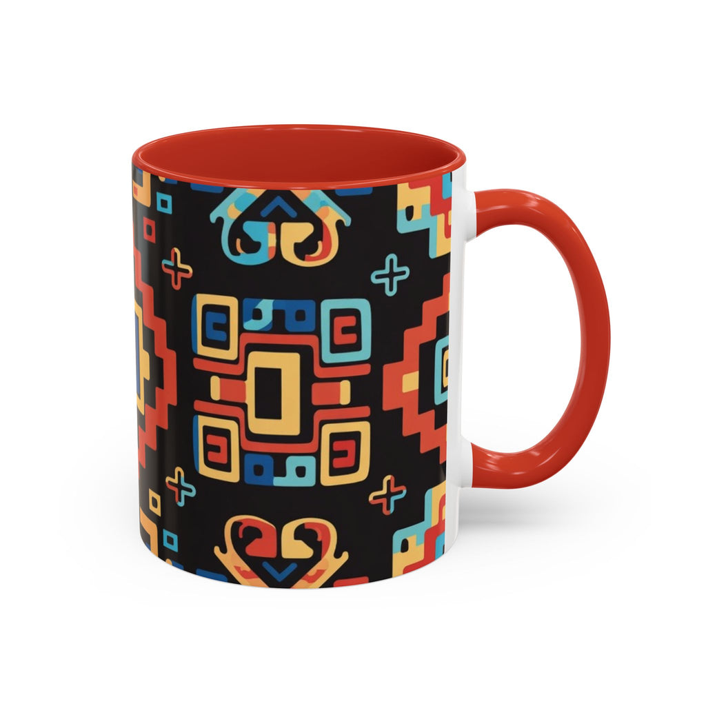 Colorful Geometric Aztec Pattern Coffee Cup