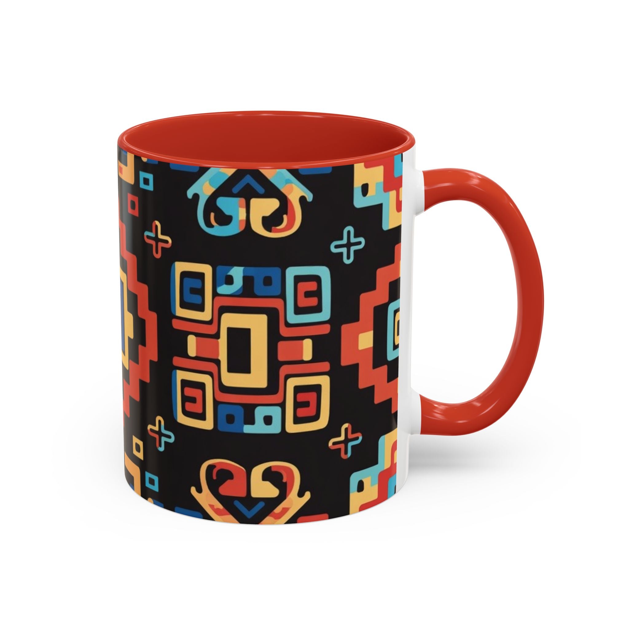 Colorful Geometric Aztec Pattern Coffee Cup