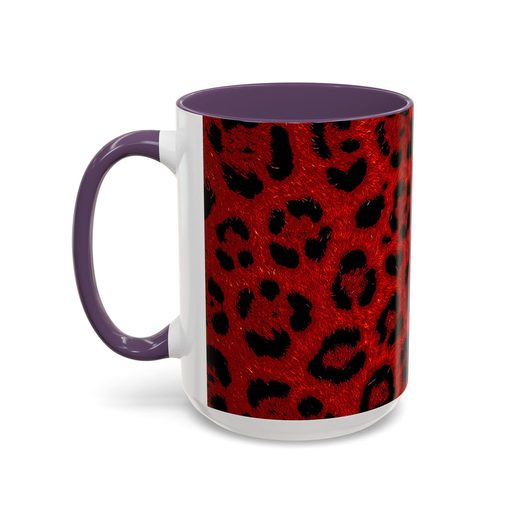 Red Leopard Print Accent Coffee Mug (11/15oz)