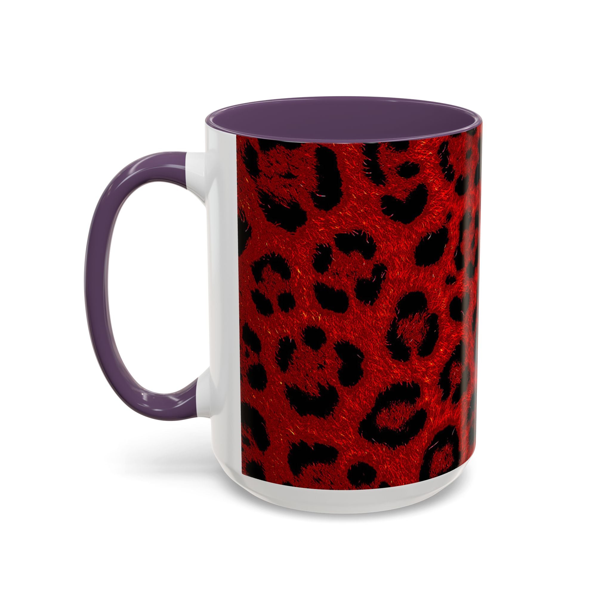 Red Leopard Print Accent Coffee Mug (11/15oz)