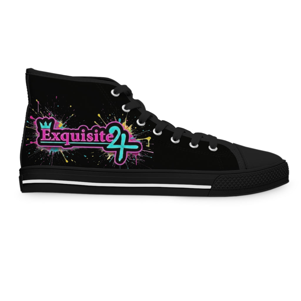 Women's High Top Sneakers — Bold Pop Art Face Design