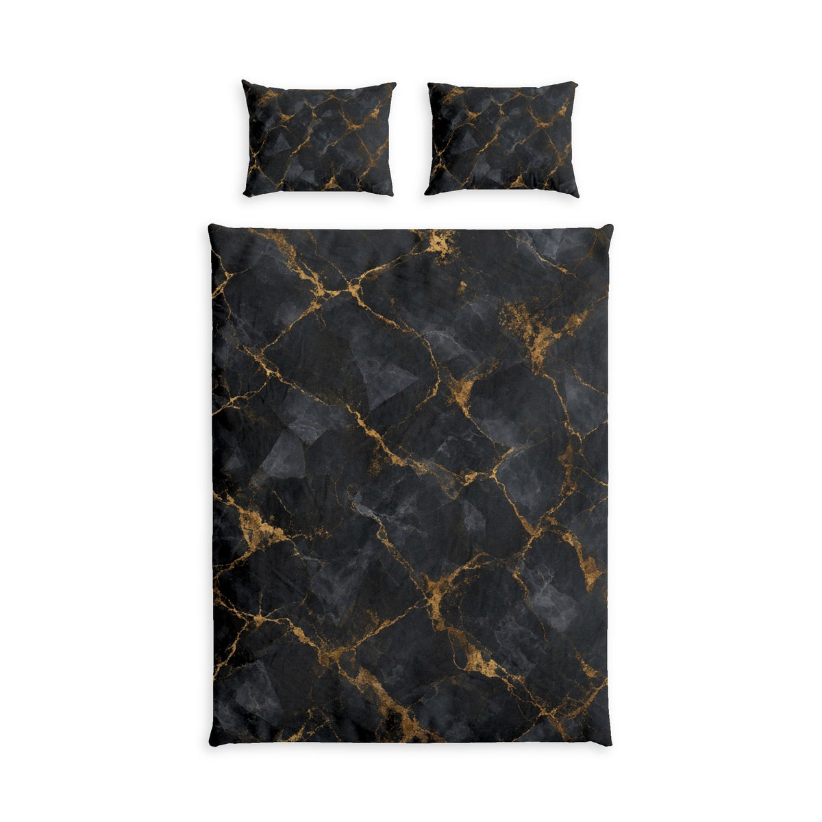 Black Gold Cotton Duvet Cover Set