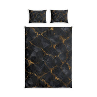Black Gold Cotton Duvet Cover Set