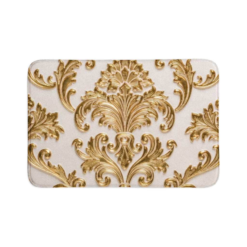 Baroque Gold Damask Toilet 3-Piece Bath Rug Set