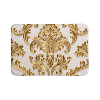 Baroque Gold Damask Toilet 3-Piece Bath Rug Set