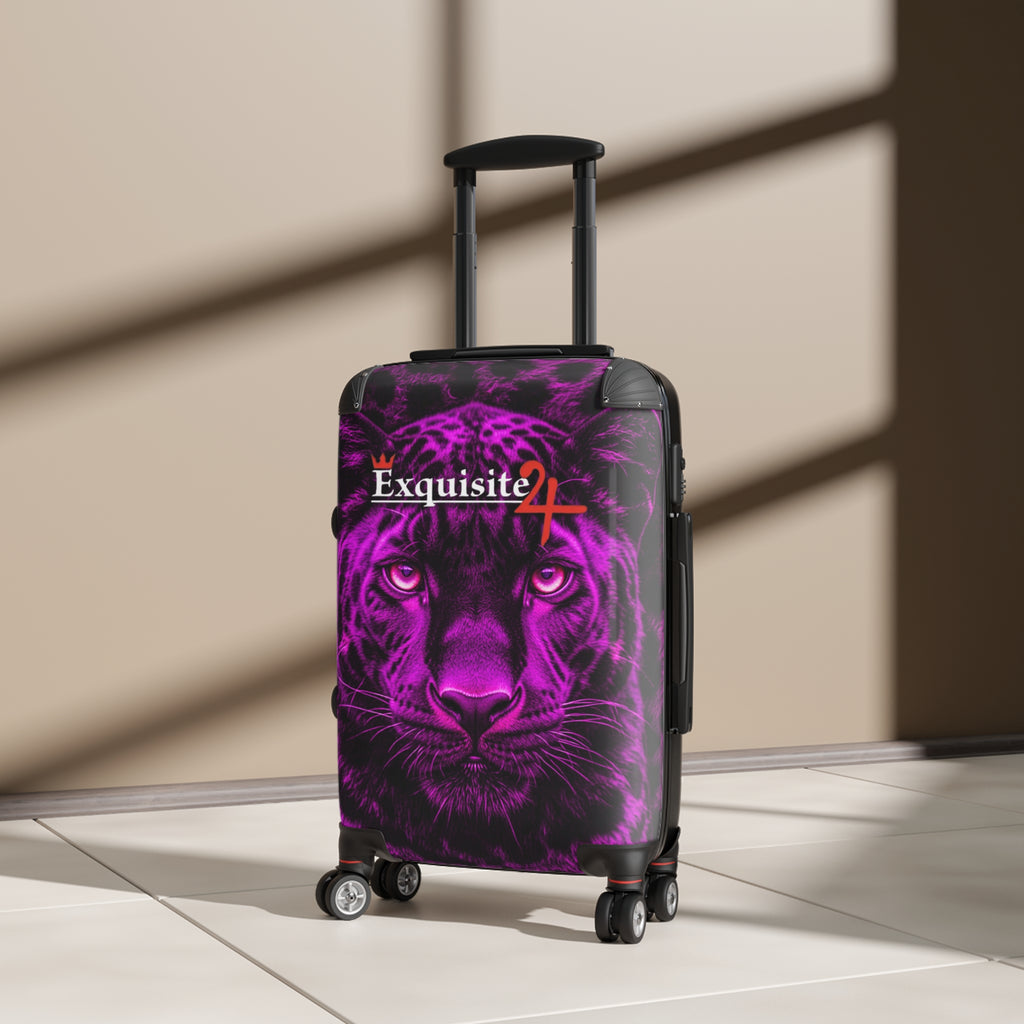 Purple Leopard Carry-On Suitcase — 'Exquisite 24' Graphic Luggage