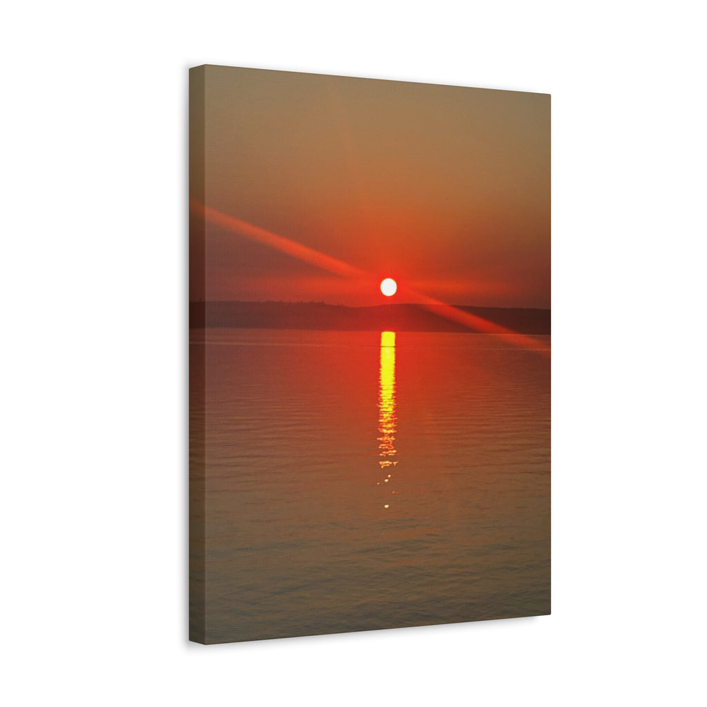 Sunset Reflection Stretched Canvas Wall Art